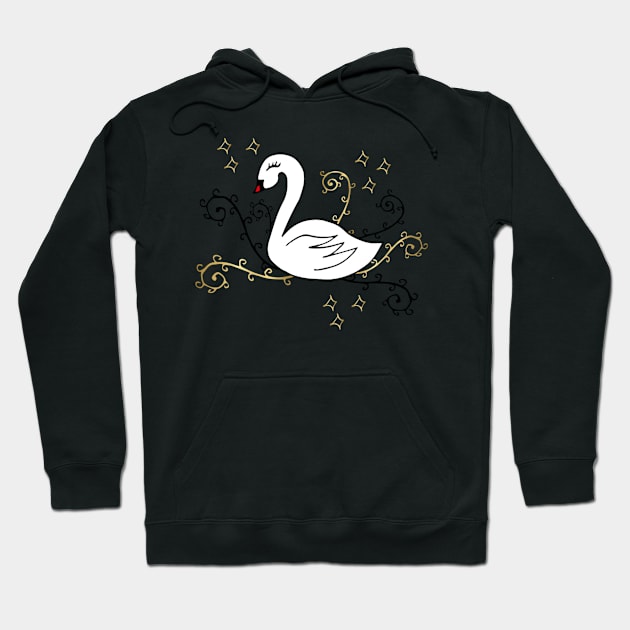 Swan and golden arabesques Hoodie by Symphonia46